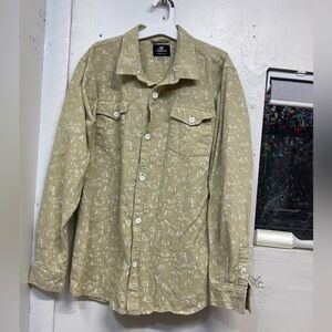 Standard Issue 100% Cotton Flannel Camping Print button down Shirt Size XL